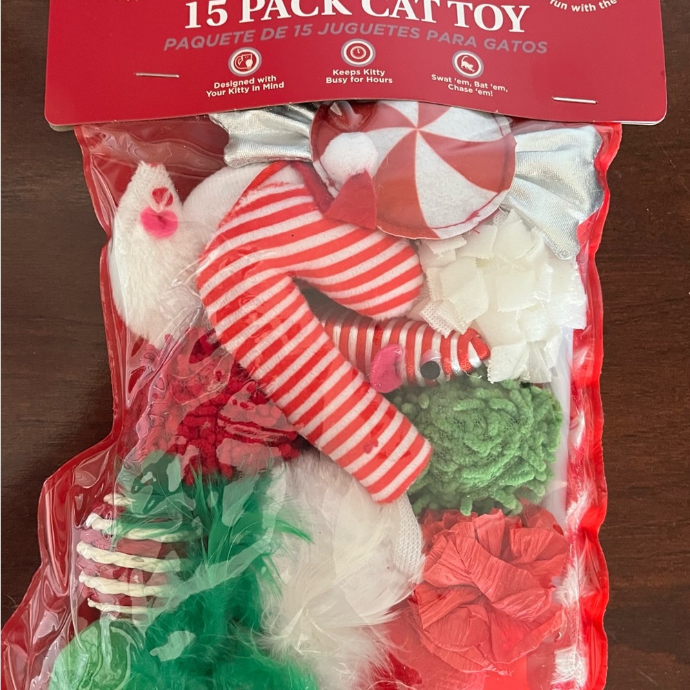 π₯π»HPπ₯π»NEW UNOPENED HEART toTAIL 15 πCAT TOYS, HOLIDAY STOCKING. Hours/Fun - Picture 3 of 7